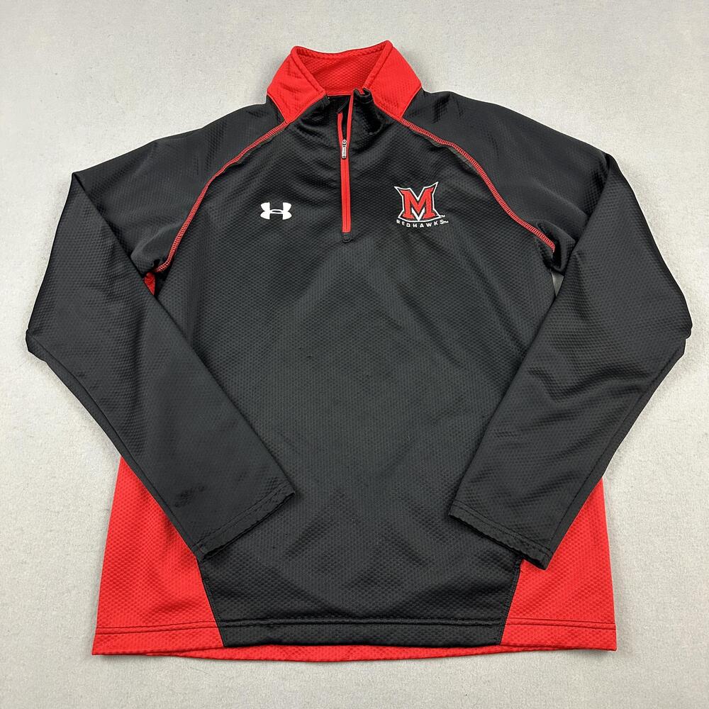 Redhawks Shirt Men Large Black NCAA Football 1/4 Zip Pullover Under Armour L